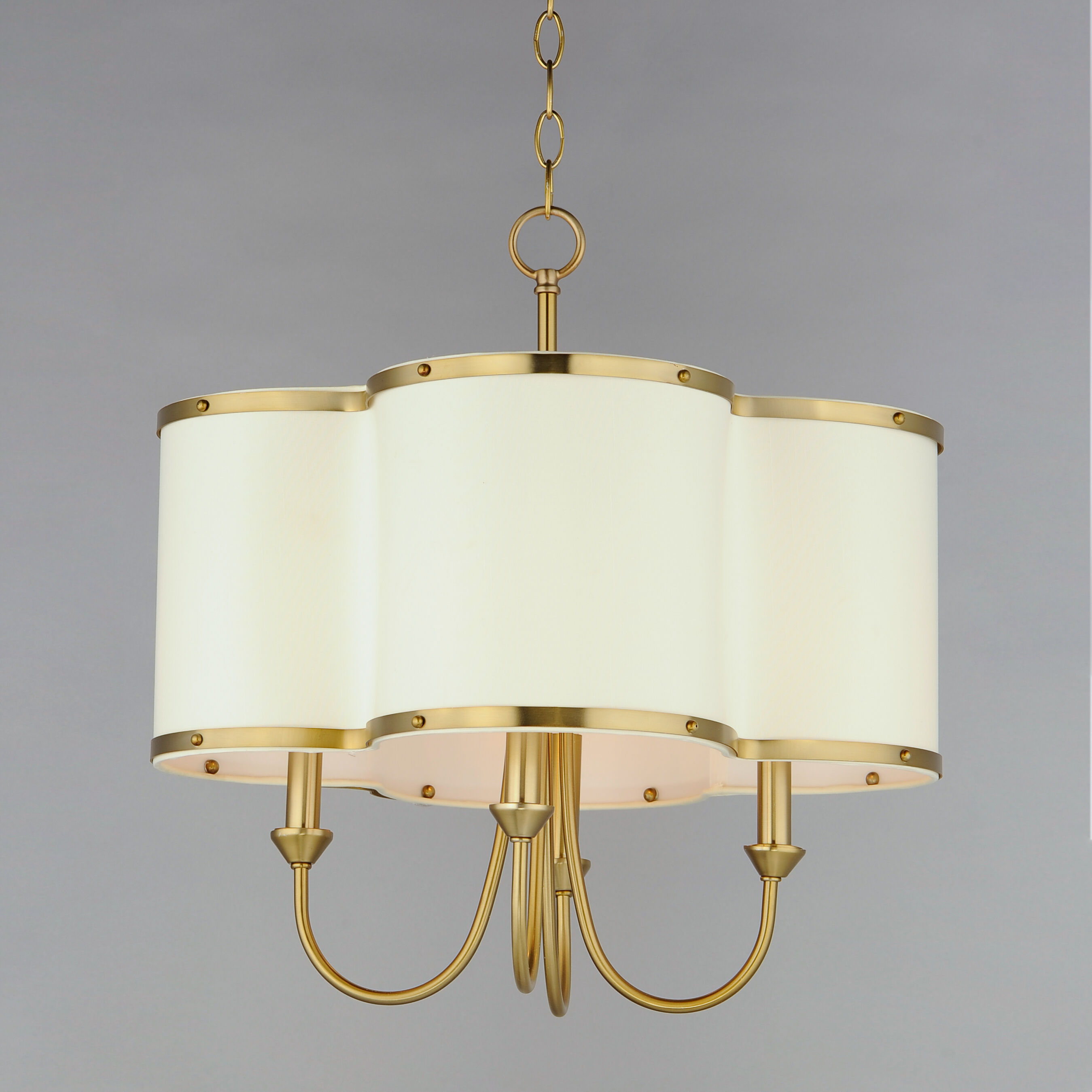 Clover 4 Light 20 inch Satin Brass Chandelier Ceiling Light