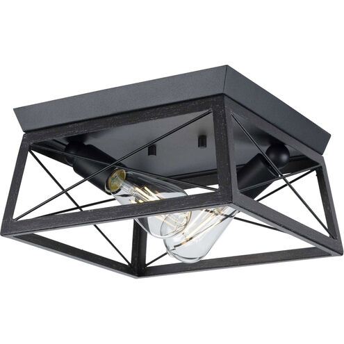 Briarwood 2 Light 12 inch Textured Black Flush Mount Ceiling Light