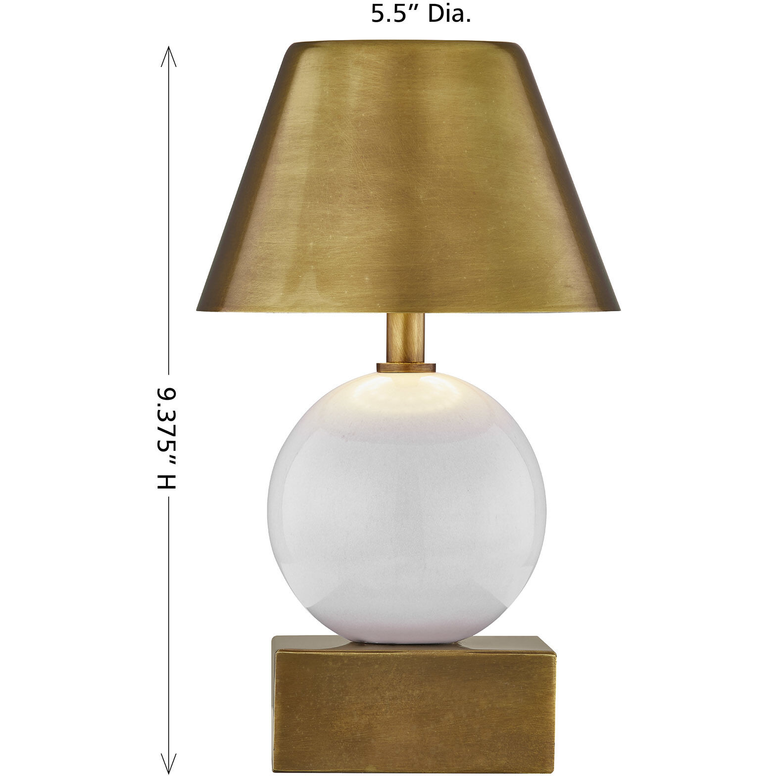 Silas 9.25 inch 2.30 watt Ceramic and Brass Portable Rechargeable Table Lamp Portable Light, Coco & Dash