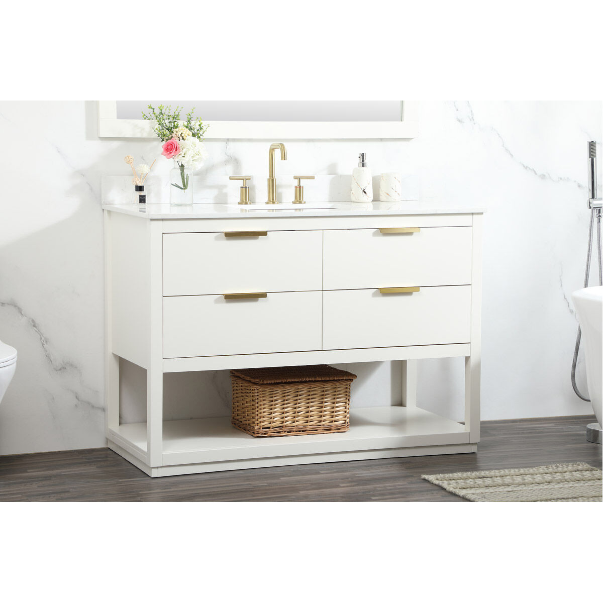Larkin 48 X 22 X 34 inch White Vanity Sink Set