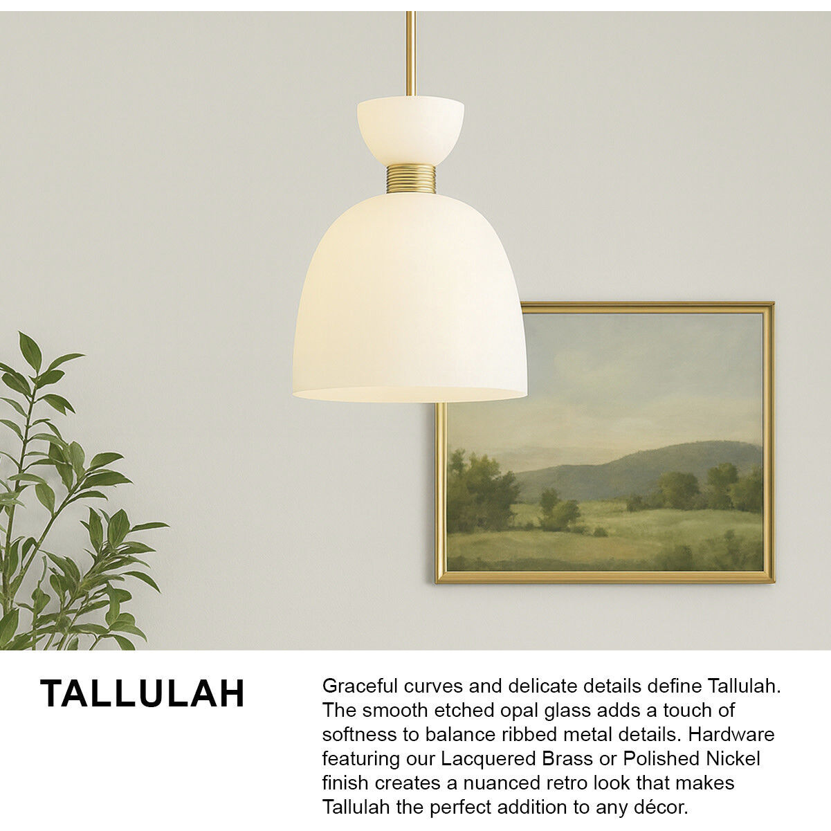 Lisa McDennon Tallulah 3 Light 14 inch Lacquered Brass Pendant Ceiling Light