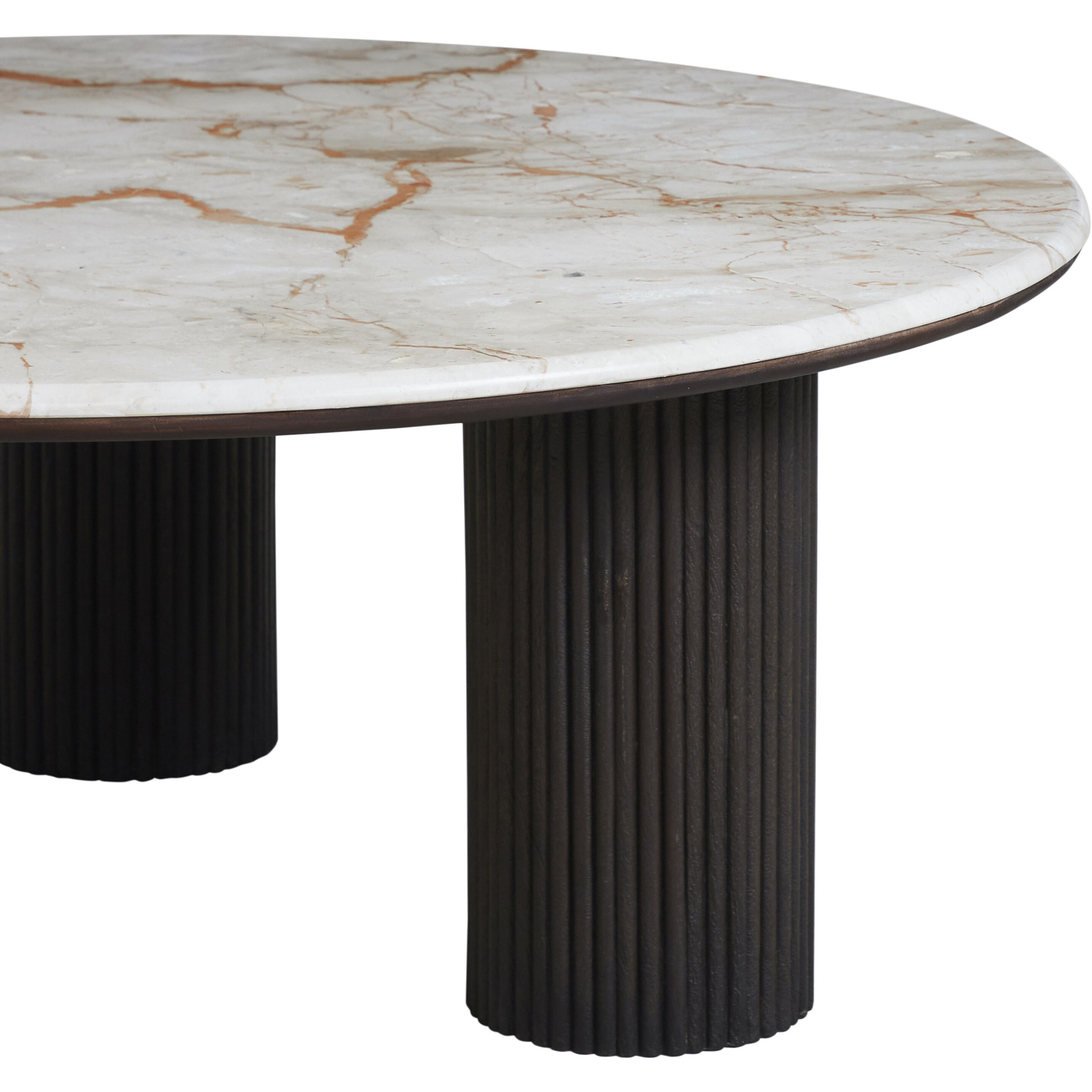 Alessio 48 X 18 inch Walnut and White Marble Coffee Table