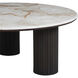 Alessio 48 X 18 inch Walnut and White Marble Coffee Table