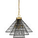 Lenox 5 Light 20.5 inch Black with Warm Brass Accents Pendant Ceiling Light in Matte Black with Warm Brass