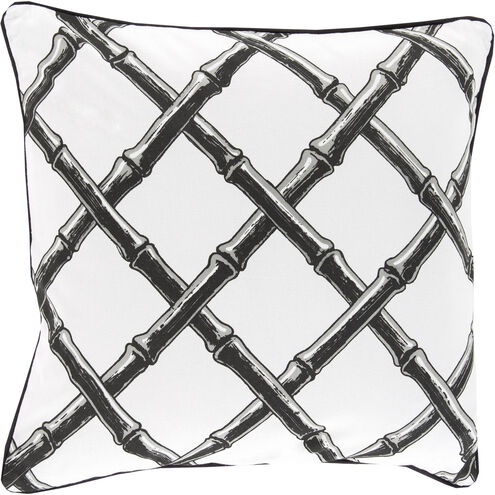 Bamboo Lattice 20 inch White, Charcoal Pillow Kit