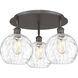 Athens Water Glass 3 Light 19.75 inch Oil Rubbed Bronze Flush Mount Ceiling Light