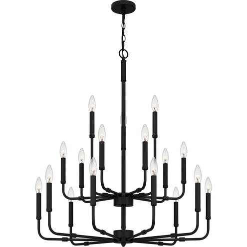 Abner 18 Light 32 inch Matte Black Chandelier Ceiling Light