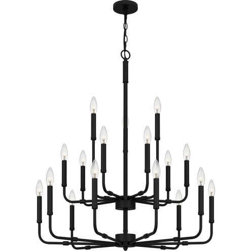 Abner 18 Light 32 inch Matte Black Chandelier Ceiling Light