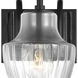 Destin 1 Light 6.25 inch Black with Silver Accents Bathroom Vanity Light Wall Light