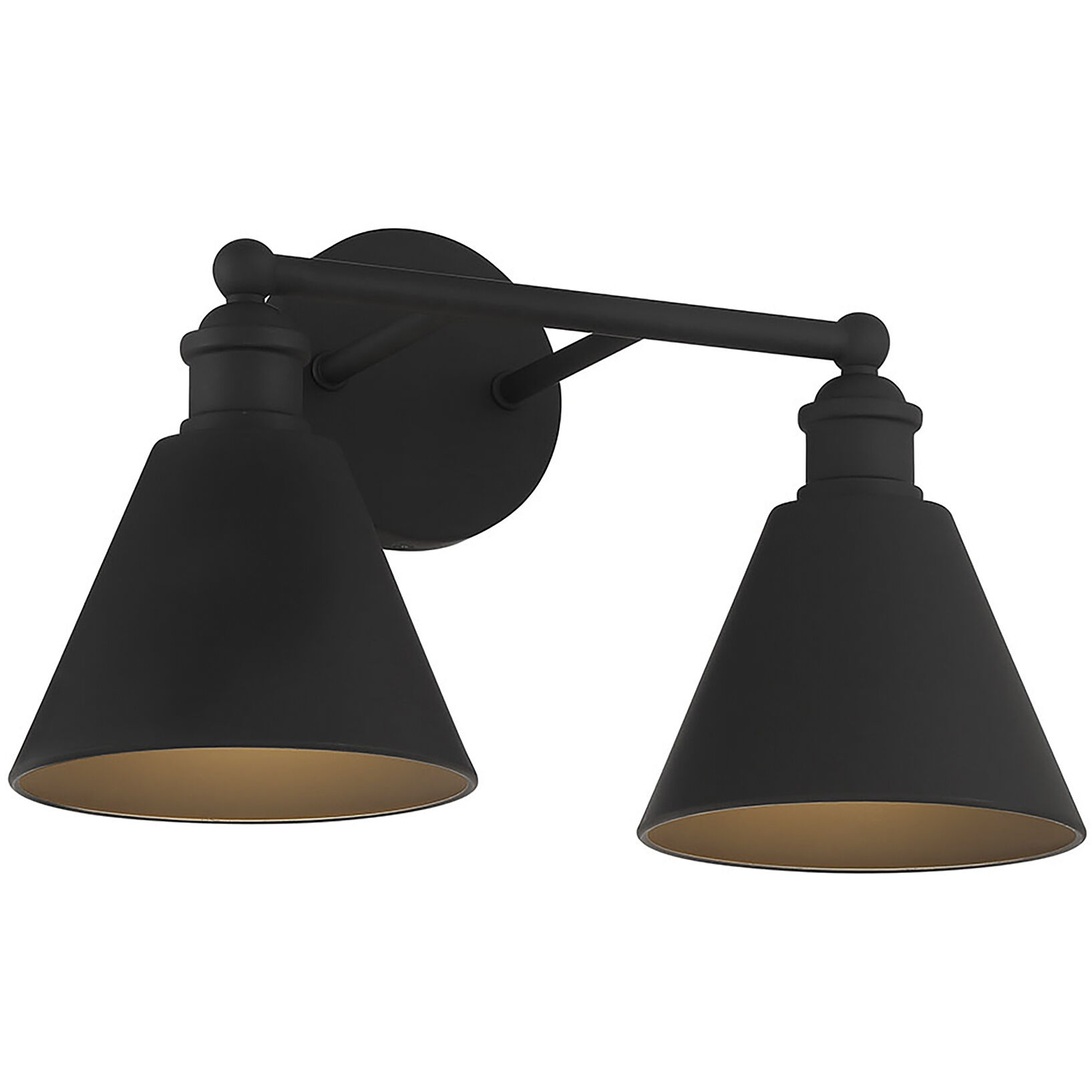 Modern Farmhouse 2 Light 17 inch Matte Black Bathroom Vanity Light Wall Light
