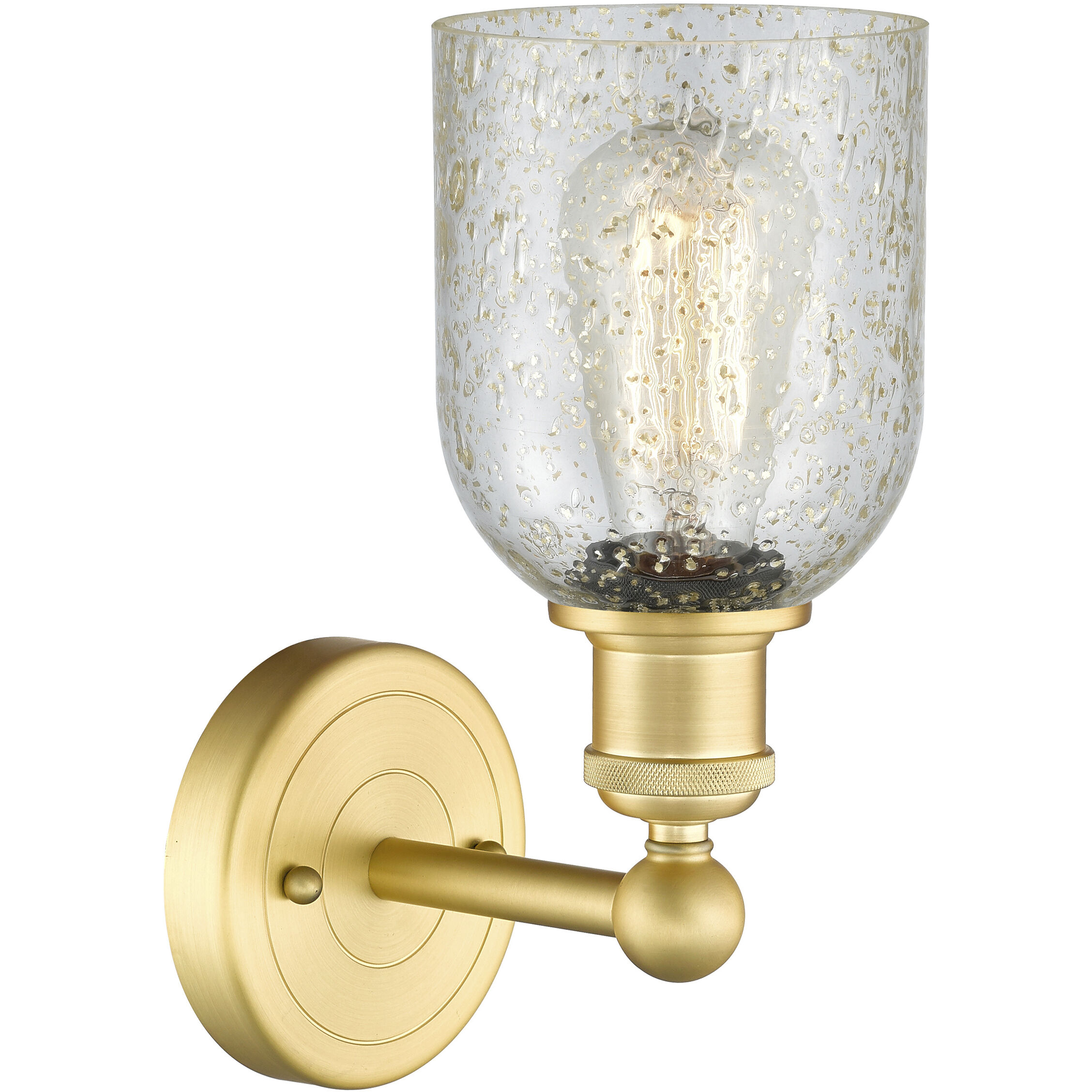 Caledonia 1 Light 5 inch Satin Gold Sconce Wall Light in Mica Glass
