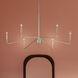 Pilar 6 Light 50 inch Brushed Nickel Chandelier Ceiling Light