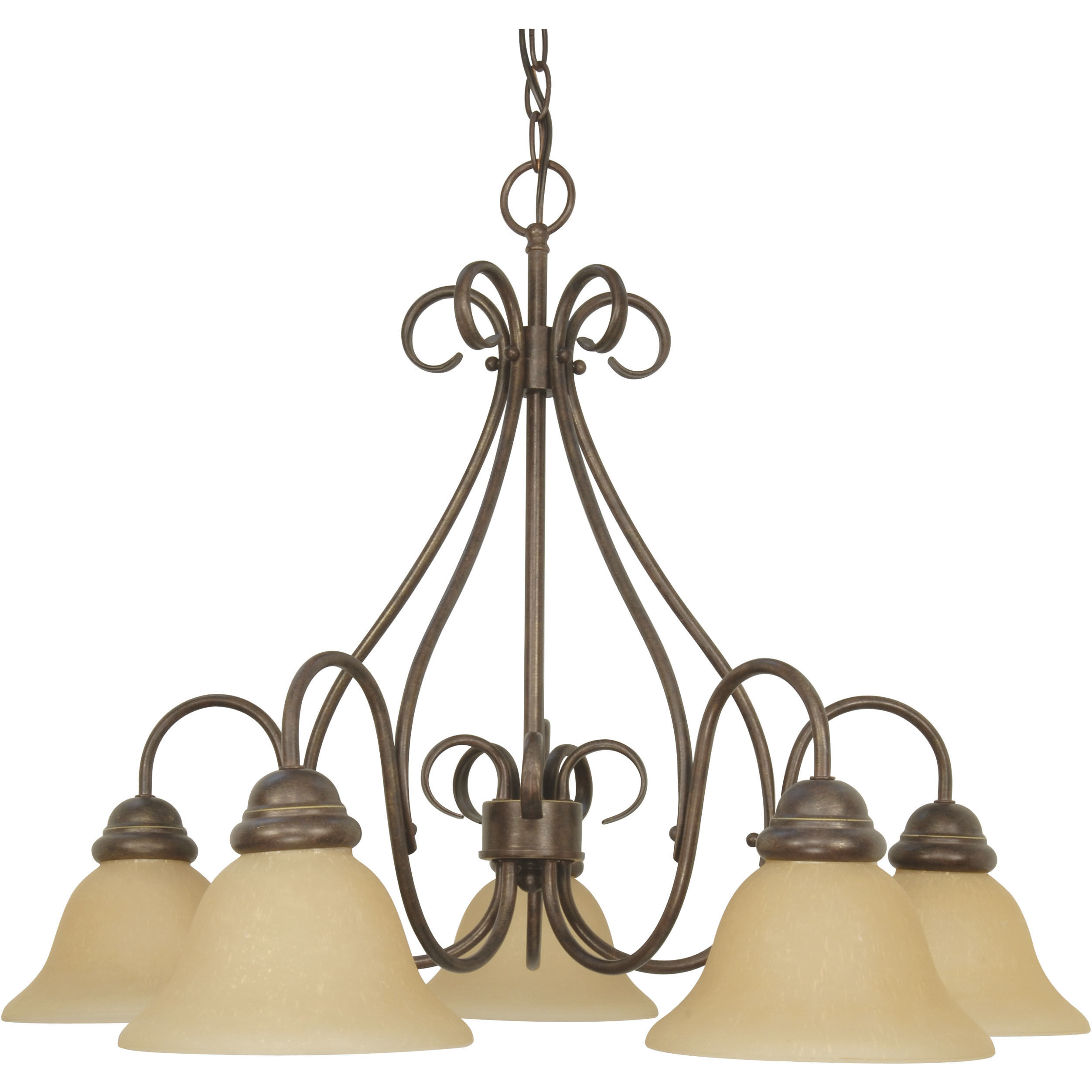Castillo 5 Light 28 inch Sonoma Bronze and Champagne Chandelier Ceiling Light