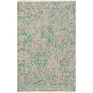 Transcendent 102 X 66 inch Green and Gray Area Rug, Wool