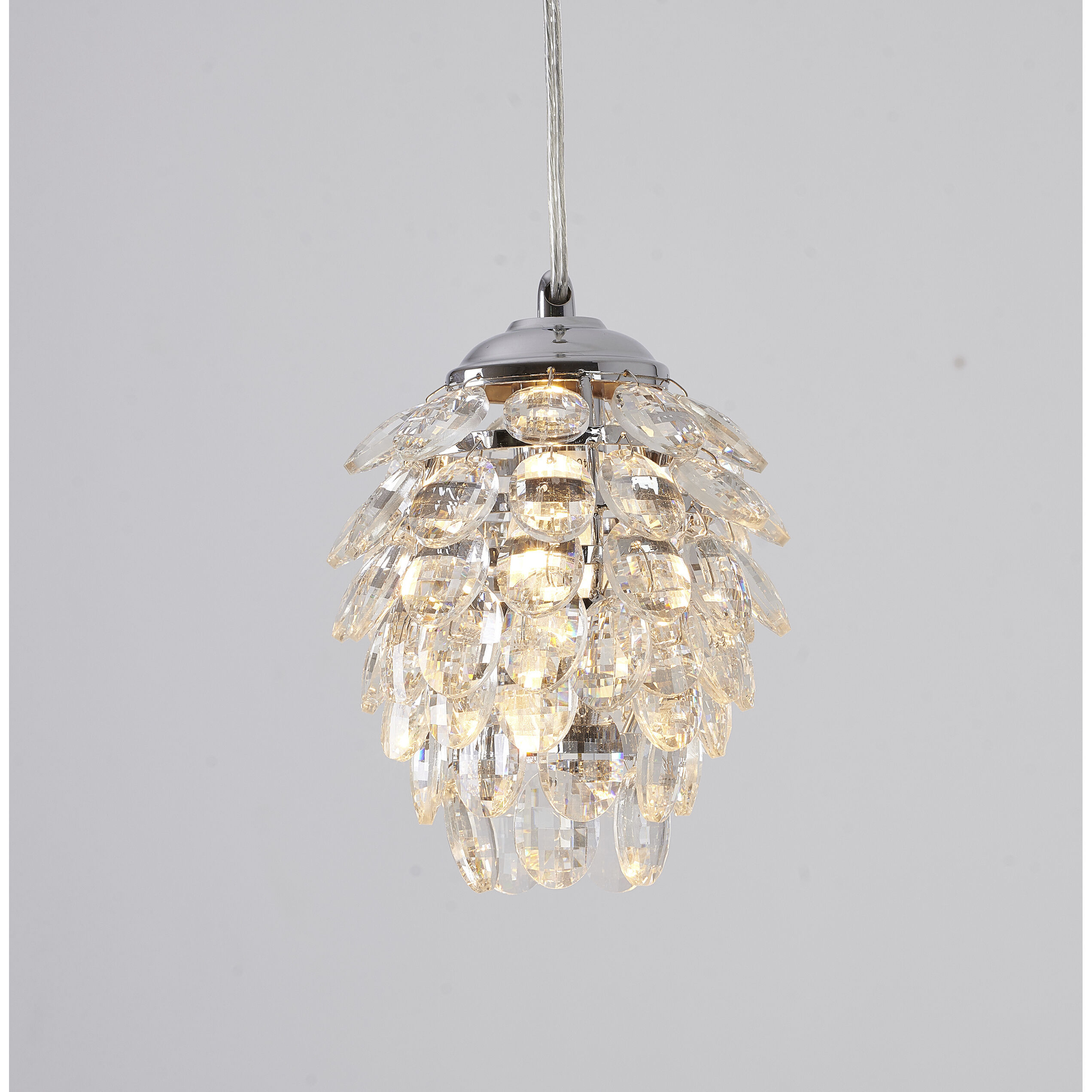 Canada 1 Light 5.9 inch Chrome Pendant Ceiling Light, Pineapple Shape, Chrome Metal