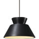 Radiance Collection LED 11 inch White Crackle with Antique Brass Pendant Ceiling Light