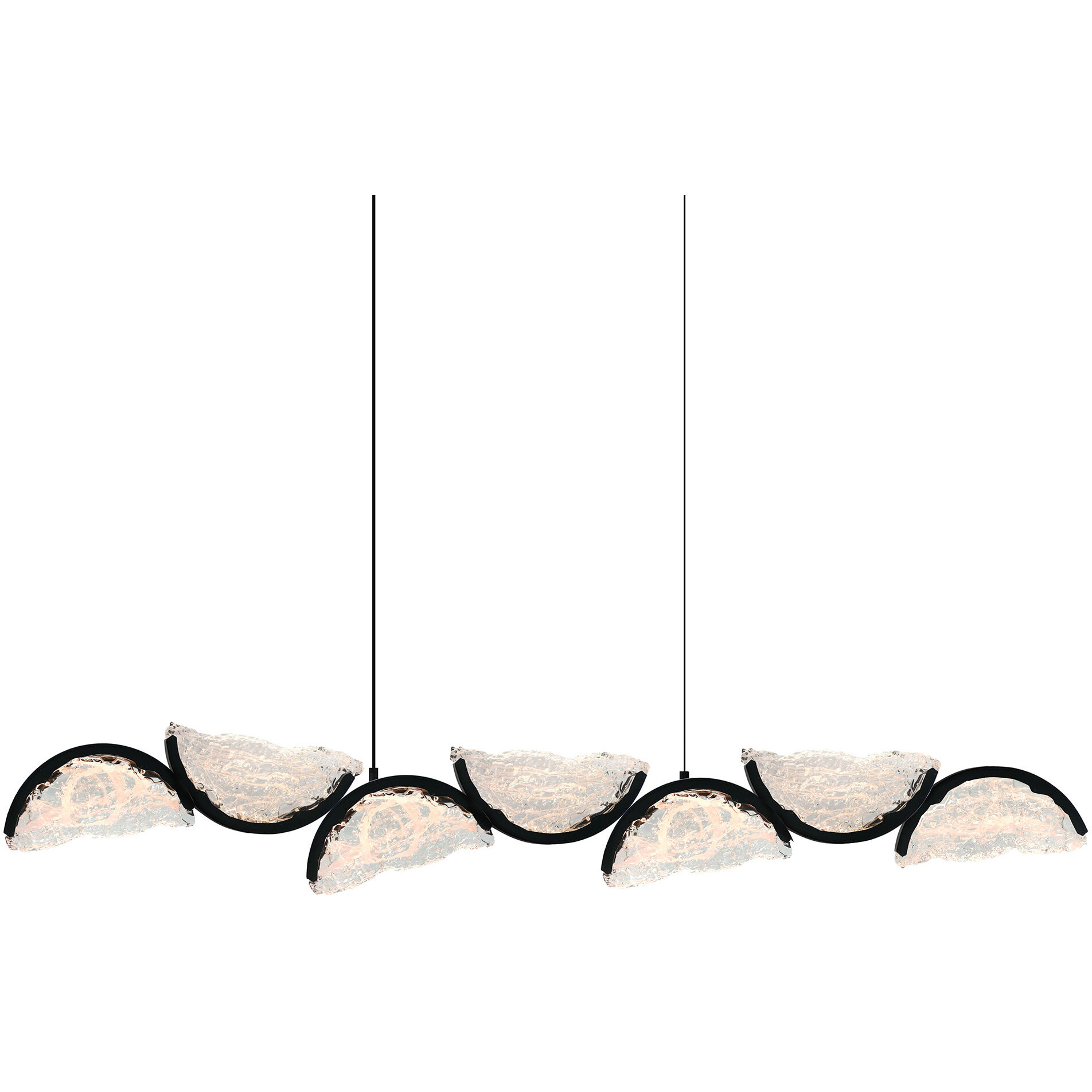Moon LED 54 inch Black Chandelier Ceiling Light