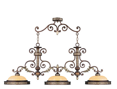 Seville 3 Light 53 inch Palacial Bronze with Gilded Accents Island Ceiling Light