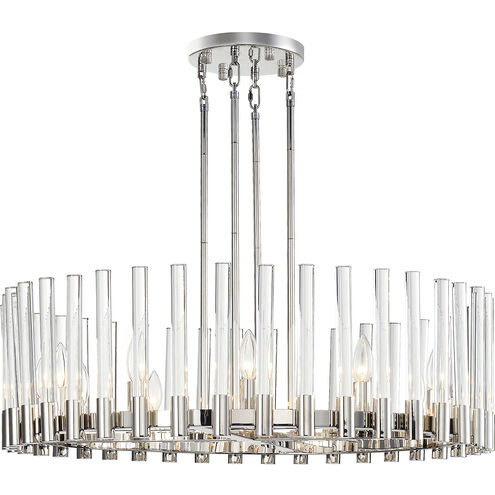 Julian 12 Light 32 inch Polished Nickel Wheel Chandelier Ceiling Light