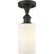 Edison Clymer 1 Light 3.88 inch Oil Rubbed Bronze Semi-Flush Mount Ceiling Light in Matte White Glass