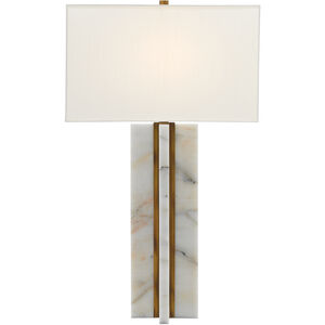 Khalil 32.5 inch 150 watt Marble/Antique Brass Table Lamp Portable Light