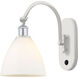 Ballston Dome LED 8 inch White and Polished Chrome Sconce Wall Light in Matte White Glass