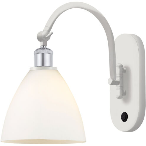 Ballston Dome LED 8 inch White and Polished Chrome Sconce Wall Light in Matte White Glass