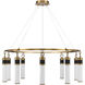 Abel LED 45 inch Matte Black with Warm Brass Accents Chandelier Ceiling Light