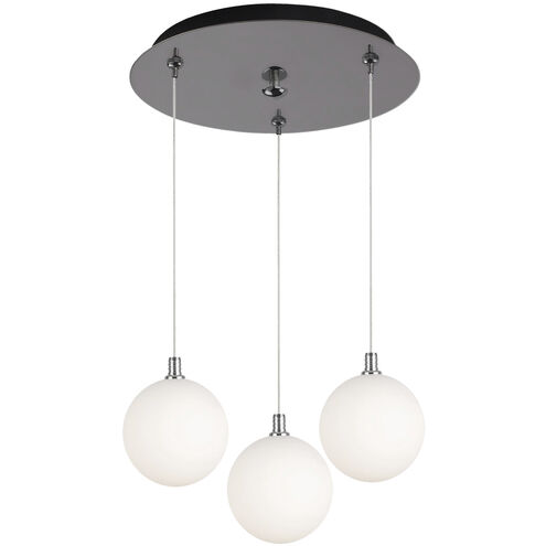 Bolla LED 11.88 inch Chrome Multi Pendant Ceiling Light in Opal Glass