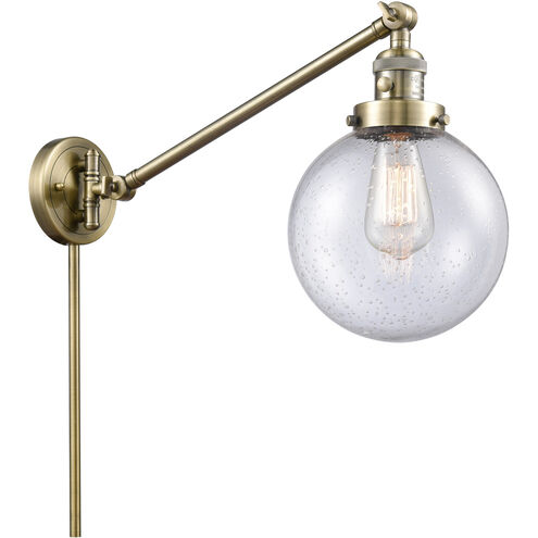 Large Beacon 21 inch 3.50 watt Antique Brass Swing Arm Wall Light, Franklin Restoration