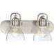 ML 2 Light 16 inch Brushed Nickel Bath Light Wall Light