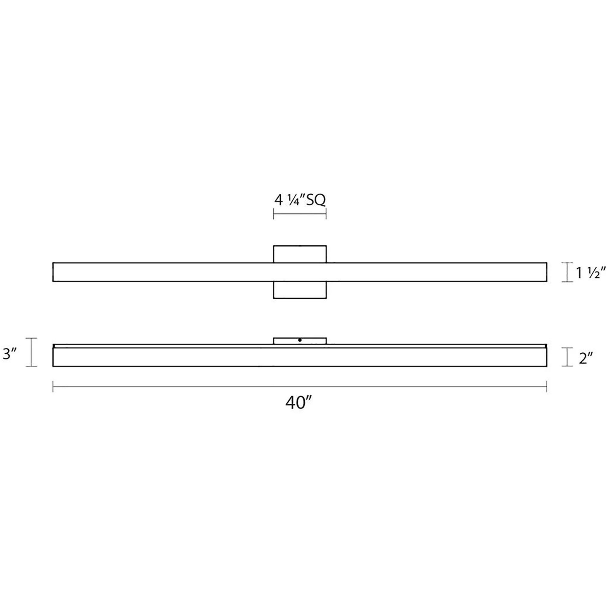 Square Bar LED 40 inch Polished Chrome Bath Bar Wall Light in 40.00 in.