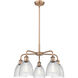 Castile 5 Light 24 inch Antique Copper Chandelier Ceiling Light in Clear