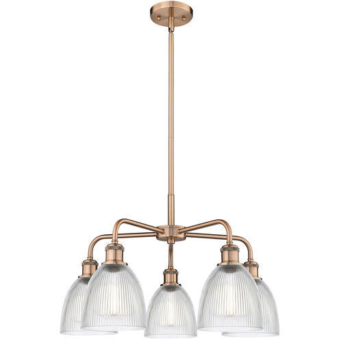 Castile 5 Light 24 inch Antique Copper Chandelier Ceiling Light in Clear