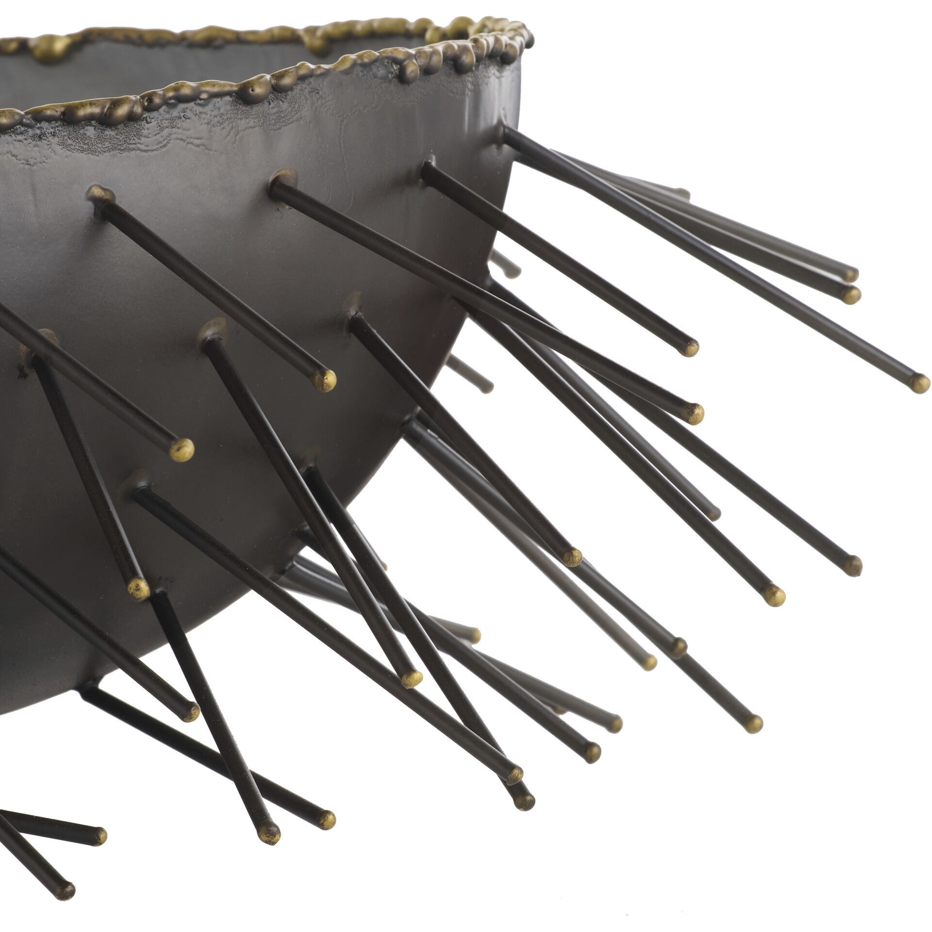 Maldives Natural Iron and Light Natural Iron with Antique Brass Centerpiece