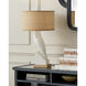Snowy Owl 30.25 inch 150 watt White and Natural Wood with Polished Nickel Table Lamp Portable Light