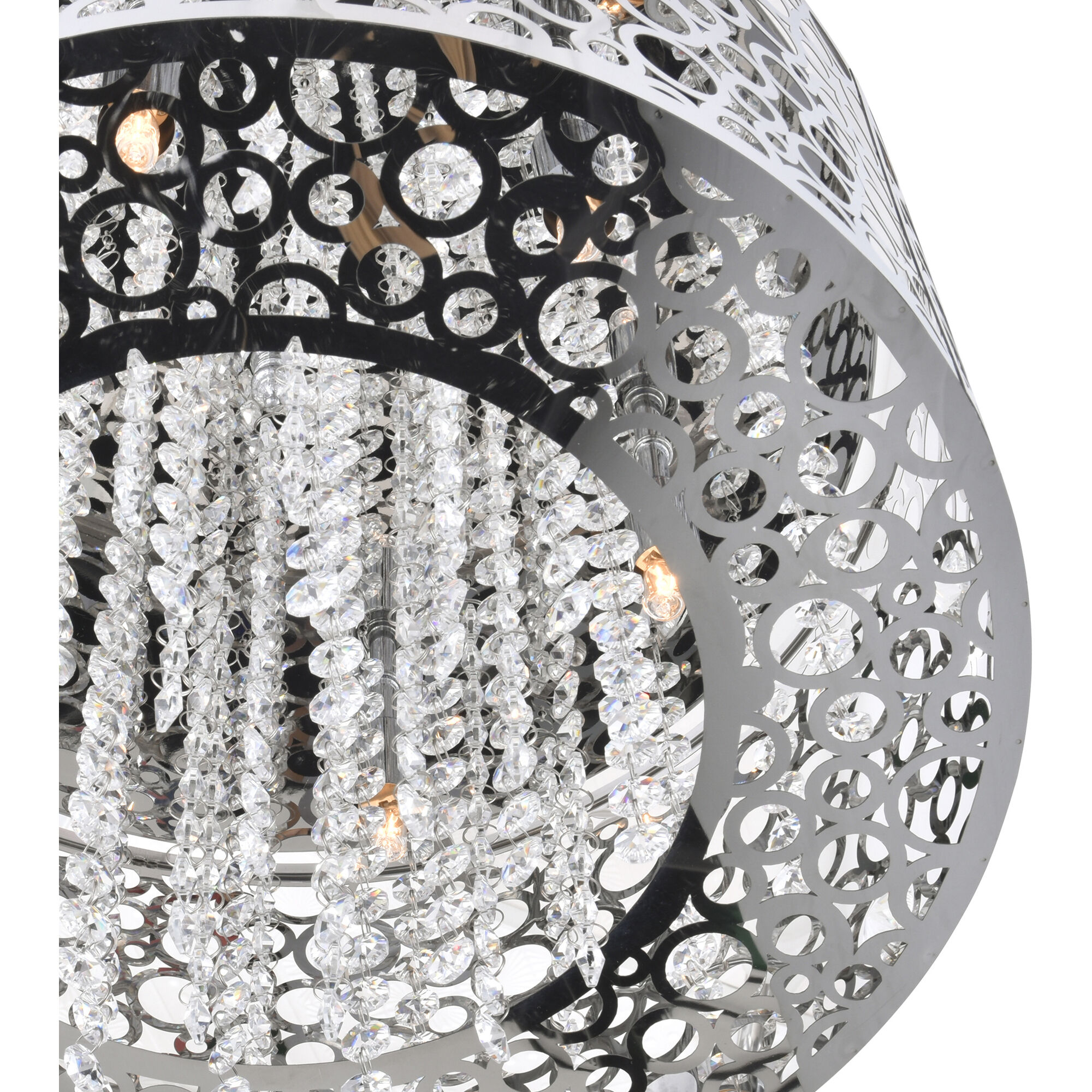 Bubbles 4 Light 12 inch Chrome Drum Shade Mini Pendant Ceiling Light