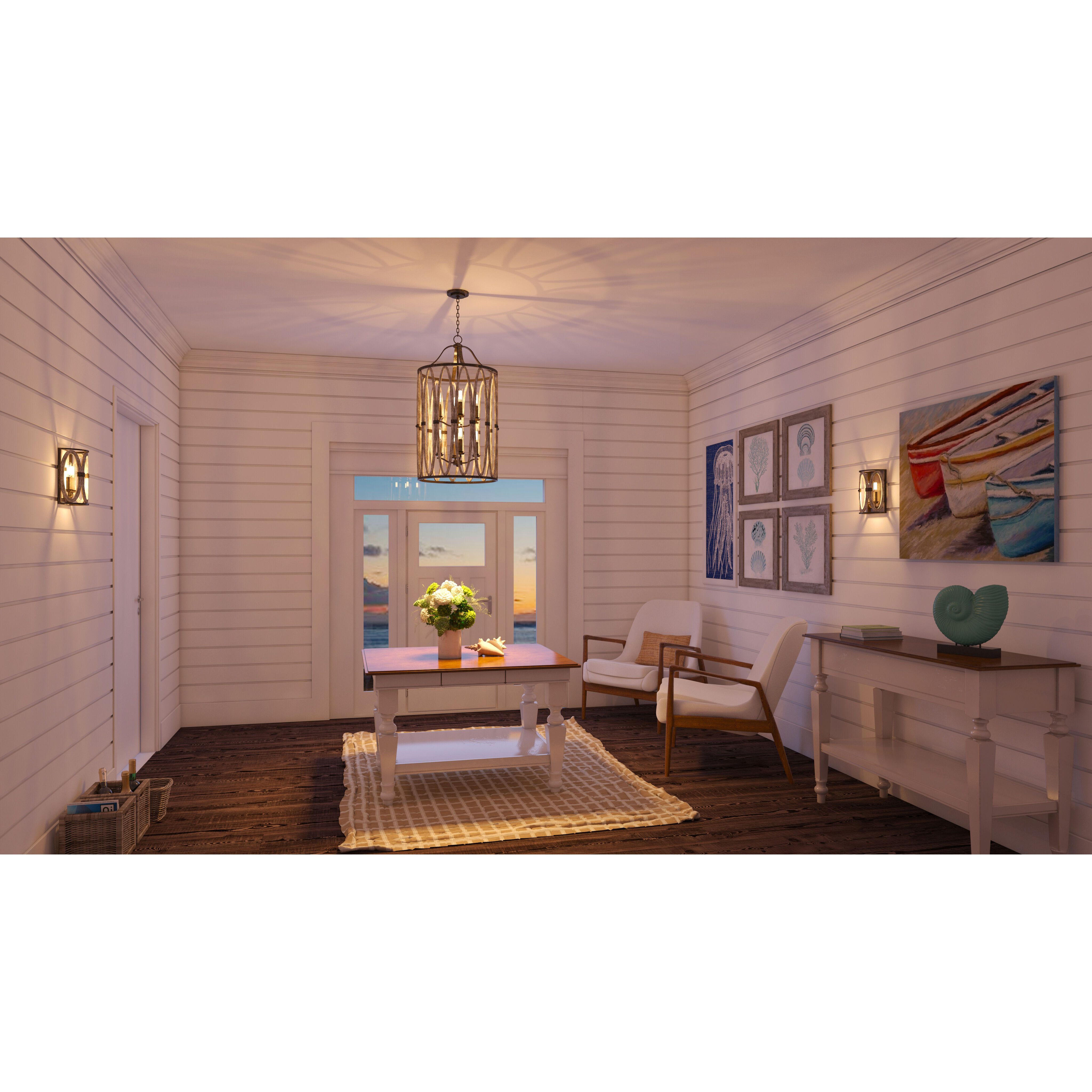 Belmont 5 Light 19 inch Florence Gold Foyer Pendant Ceiling Light