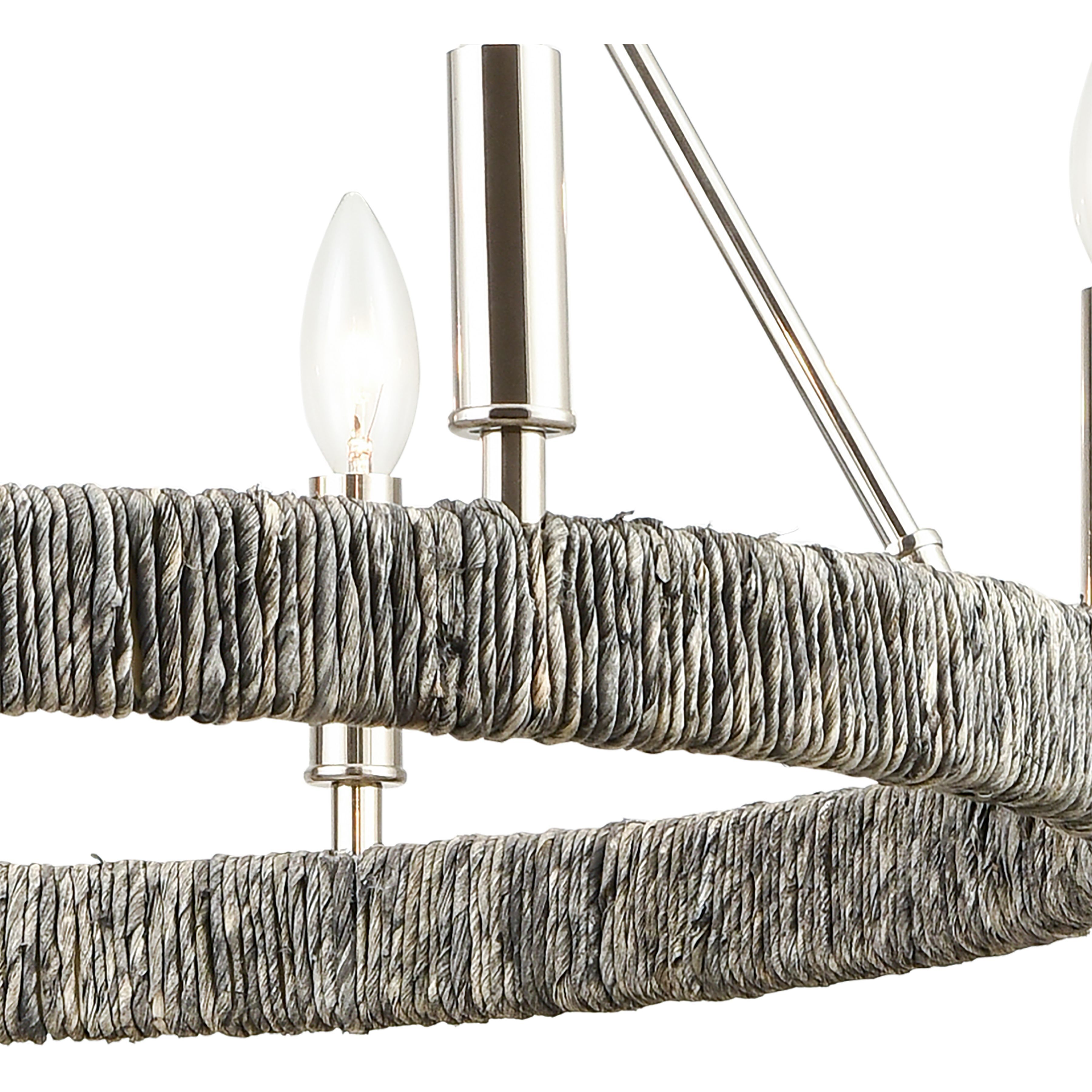 Abaca 6 Light 27 inch Polished Nickel Chandelier Ceiling Light