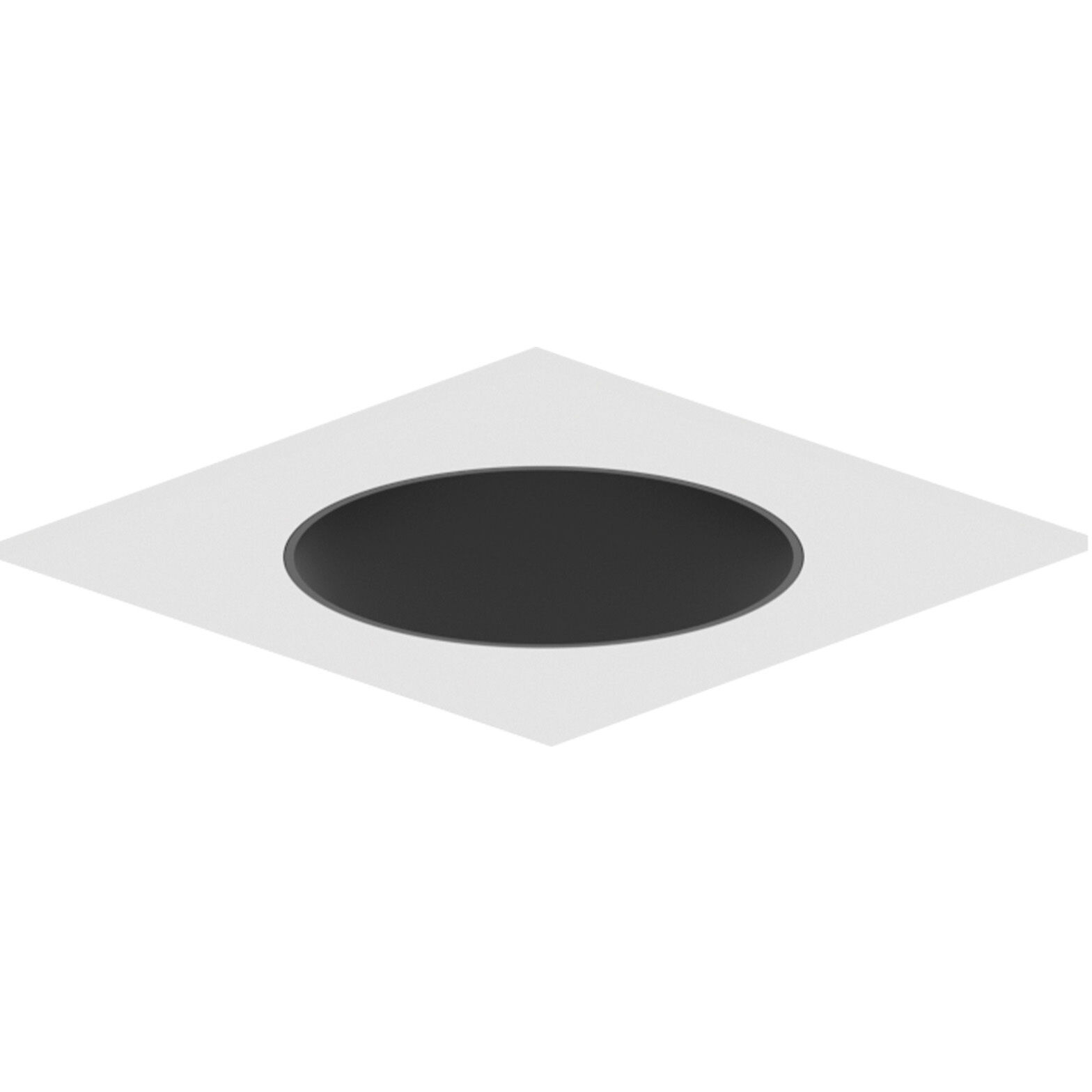 Pearl Black Reflector / Warm White Flange LED Square Retrofit Reflector with Round Aperture in 2700K, Black / Warm White, 4" Retrofit