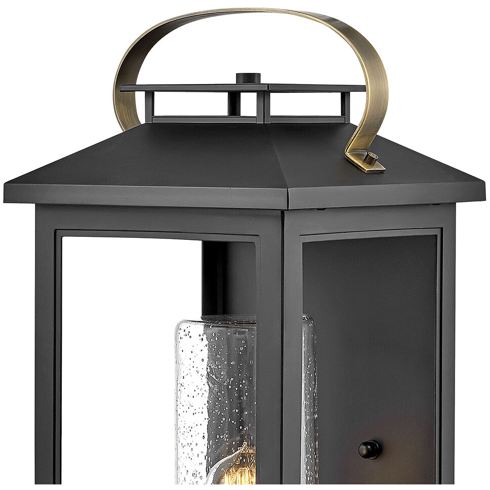 Coastal Elements Atwater Outdoor Wall Mount Lantern in Black, Non-LED, Large