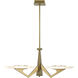 Down the Wrong Path 3 Light 31.82 inch Brass Kisser Pendant Ceiling Light
