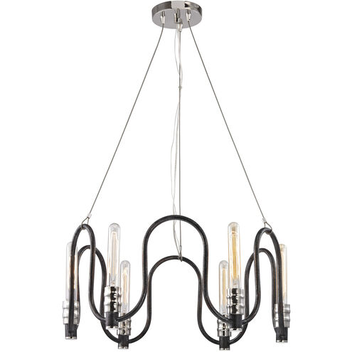 Continuum 6 Light 24 inch Polished Nickel with Silvered Graphite Chandelier Ceiling Light
