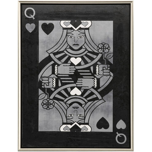 Ace / Jack / King / Queen Black and Metallic and White Canvas