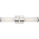 Positano LED 20.8 inch Polished Nickel Bathroom Vanity Wall Light in Clear Ribbed