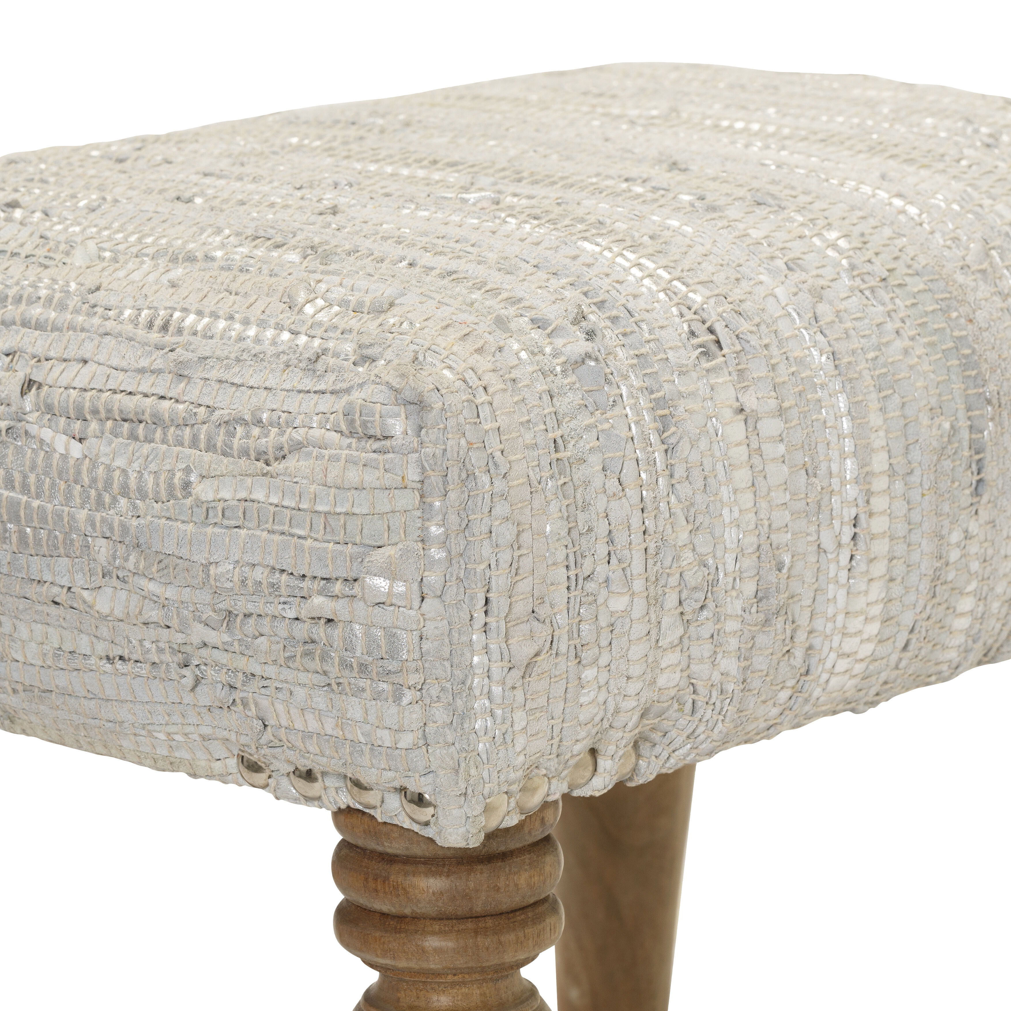 Anthracite 17.75 inch Light Grey Ottoman