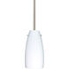 Tao 10 LED Satin Nickel Stem Pendant Ceiling Light in Opal Matte Glass