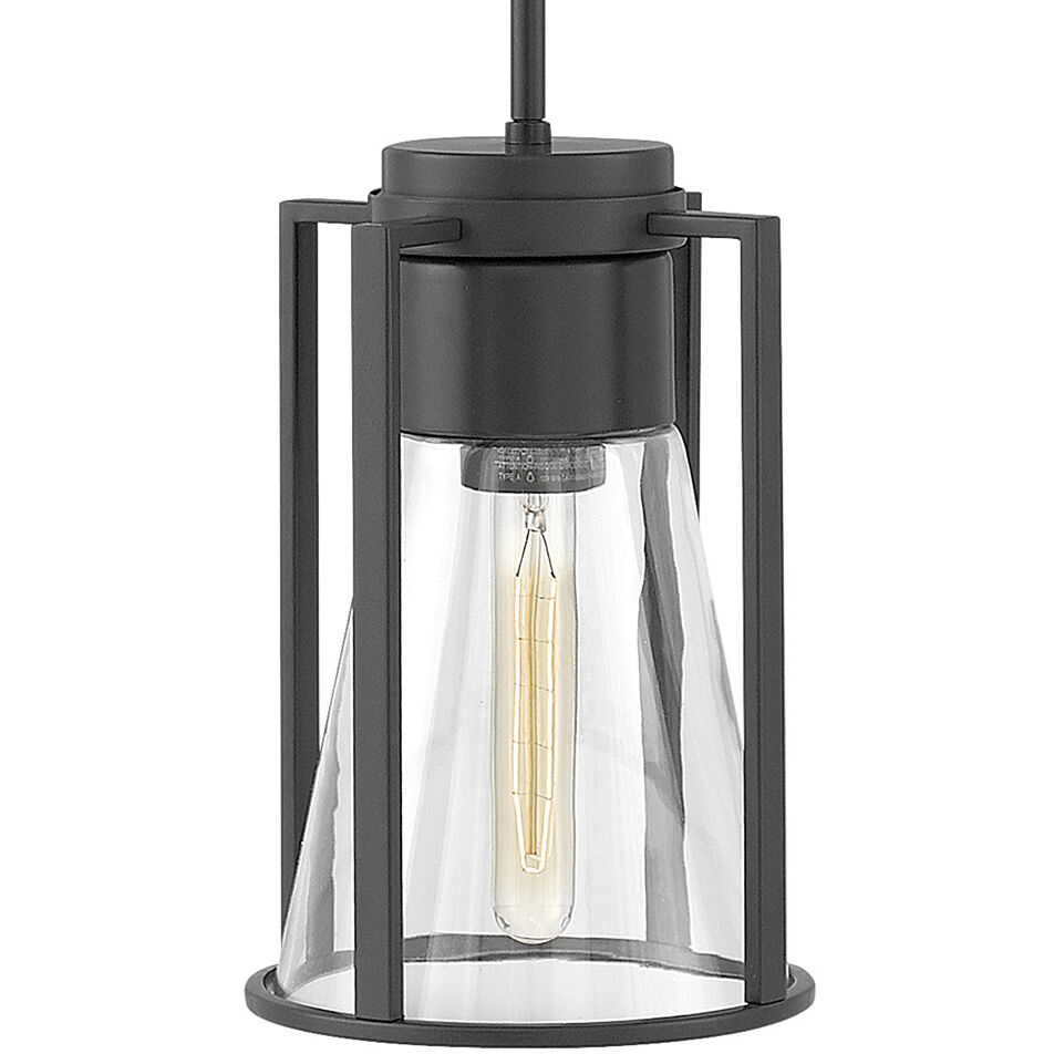 Refinery 1 Light 7.75 inch Black Indoor Pendant Ceiling Light in Clear