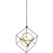 Monza LED 31.13 inch Black and Antique Brass Chandelier Ceiling Light