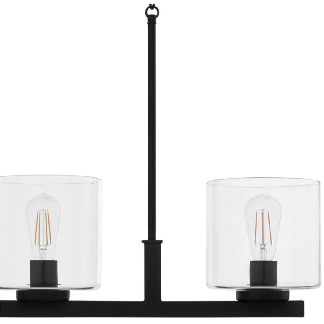 Melina 3 Light 33 inch Matte Black Linear Chandelier Ceiling Light